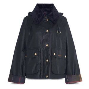 NWT: Barbour Reighton Wax Collar Hooded Jacket, Size 12 US